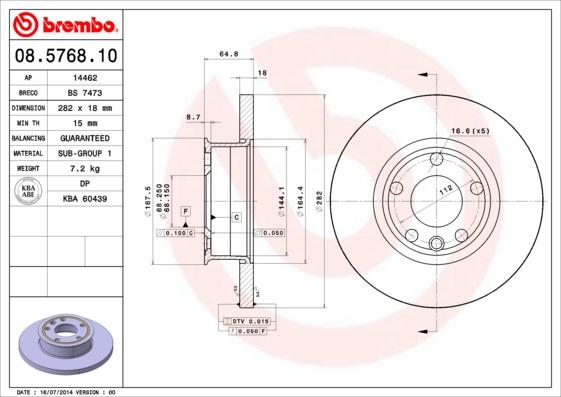 Brembo 08.5768.10 - Brake Disc onlydrive.pro