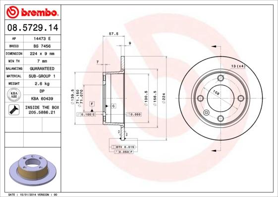 Brembo 08.5729.14 - Brake Disc onlydrive.pro