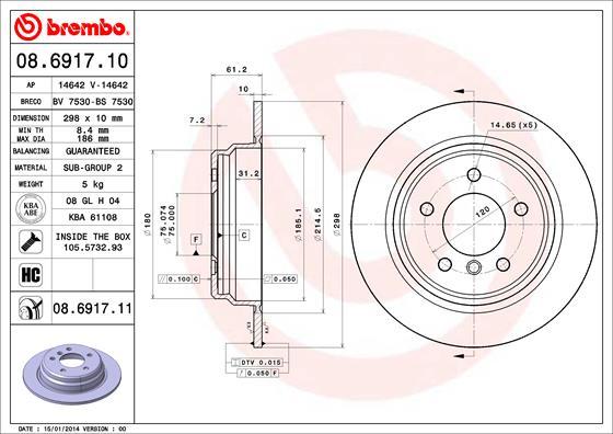 Brembo 08.6917.11 - Brake Disc onlydrive.pro