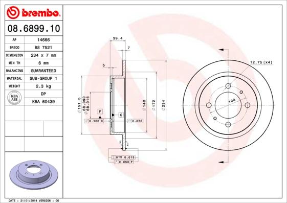 Brembo 08.6899.10 - Brake Disc onlydrive.pro