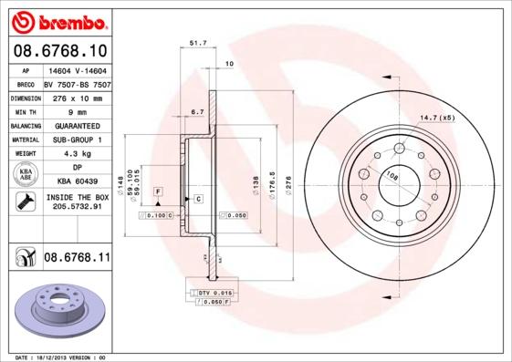 Brembo 08.6768.11 - Brake Disc onlydrive.pro