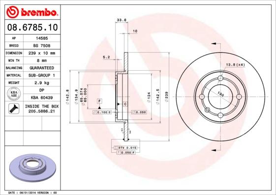 Brembo 08.6785.10 - Brake Disc onlydrive.pro