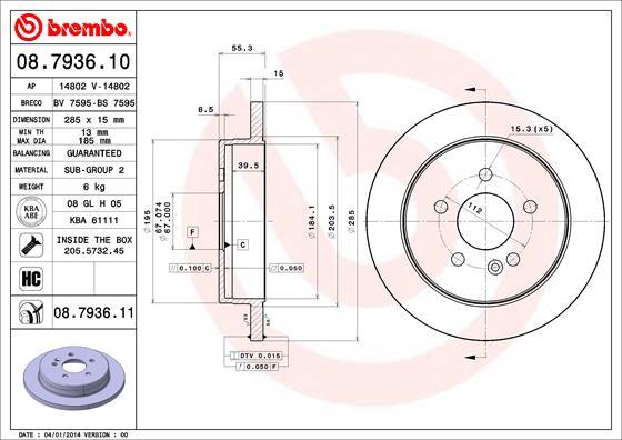 Brembo 08.7936.11 - Brake Disc onlydrive.pro