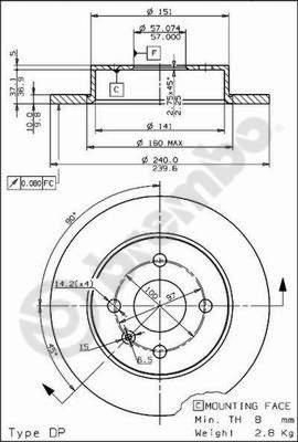 Brembo 08.7626.75 - Тормозной диск onlydrive.pro