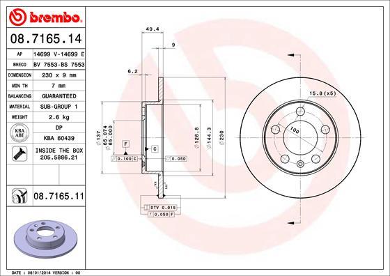 Brembo 08.7165.11 - Brake Disc onlydrive.pro