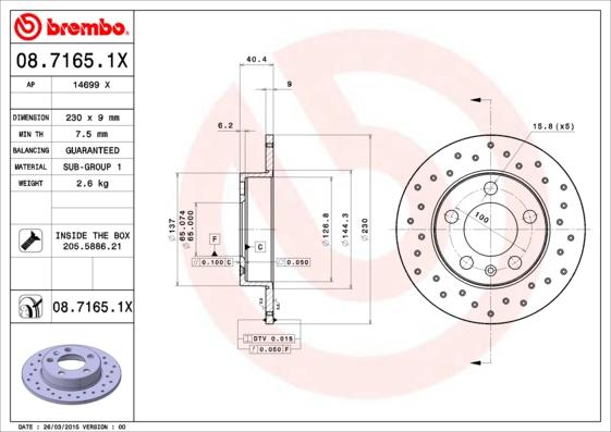 Brembo 08.7165.1X - Brake Disc onlydrive.pro