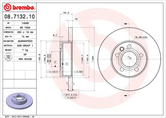 Brembo 08.7132.10 - Brake Disc onlydrive.pro