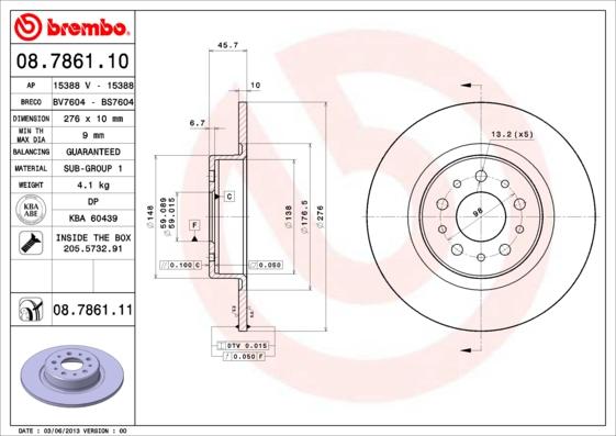 Brembo 08.7861.11 - Brake Disc onlydrive.pro