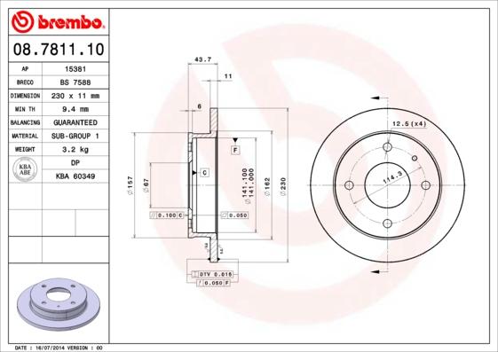 Brembo 08.7811.10 - Brake Disc onlydrive.pro