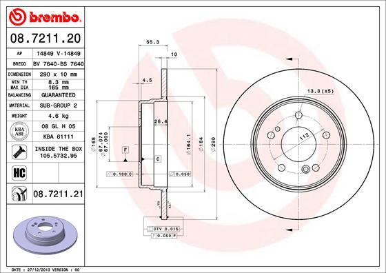 Brembo 08.7211.21 - Brake Disc onlydrive.pro