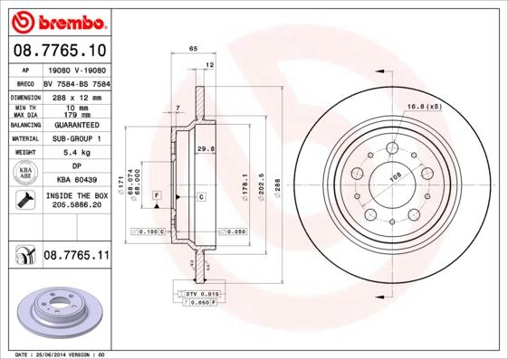 Brembo 08.7765.11 - Brake Disc onlydrive.pro