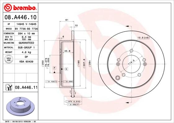 Brembo 08.A446.11 - Brake Disc onlydrive.pro