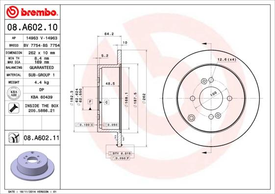 Brembo 08.A602.11 - Brake Disc onlydrive.pro