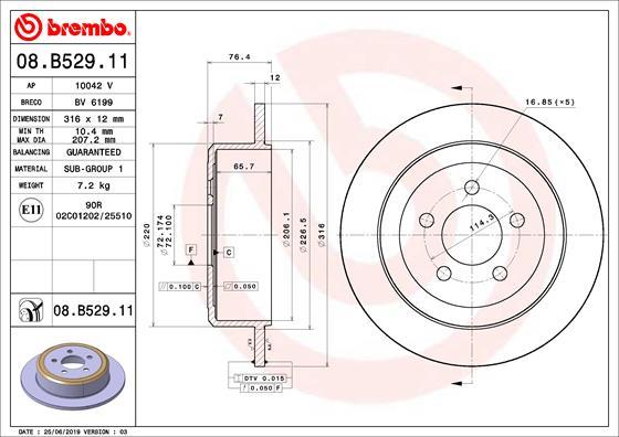Brembo 08.B529.11 - Brake Disc onlydrive.pro