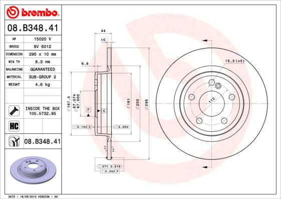 Brembo 08.B348.41 - Brake Disc onlydrive.pro