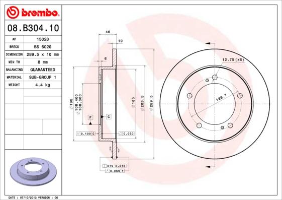 Brembo 08.B304.10 - Brake Disc onlydrive.pro