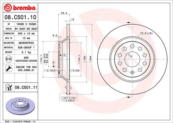 Brembo 08.C501.11 - Тормозной диск onlydrive.pro