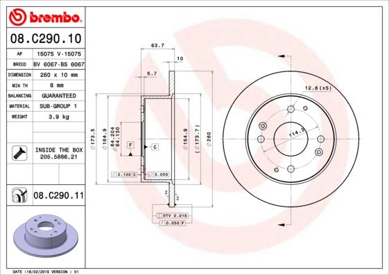 Brembo 08.C290.11 - Brake Disc onlydrive.pro