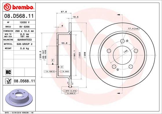 Brembo 08.D568.11 - Brake Disc onlydrive.pro