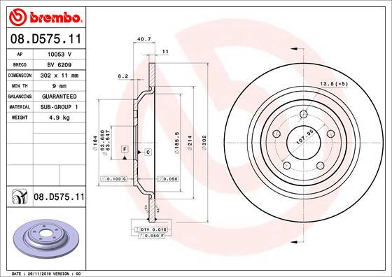 Brembo 08.D575.11 - Jarrulevy onlydrive.pro