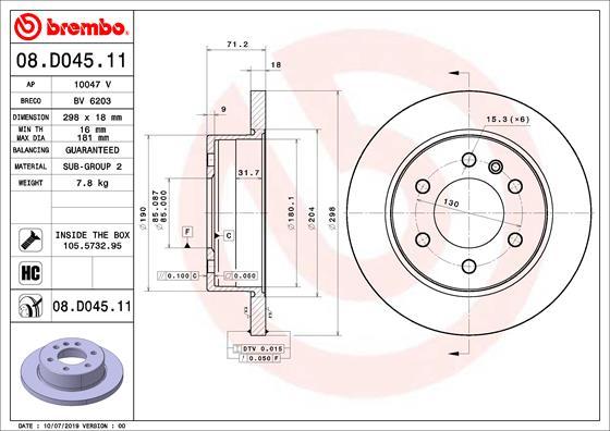 Brembo 08.D045.11 - Jarrulevy onlydrive.pro