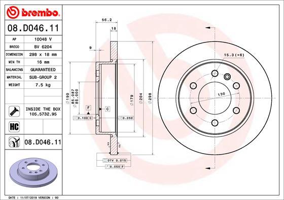 Brembo 08.D046.11 - Jarrulevy onlydrive.pro