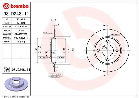 Brembo 08.D248.11 - Brake Disc onlydrive.pro