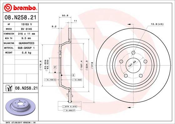 Brembo 08.N258.21 - Brake Disc onlydrive.pro