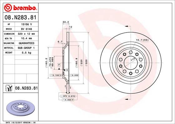 Brembo 08.N283.81 - Brake Disc onlydrive.pro