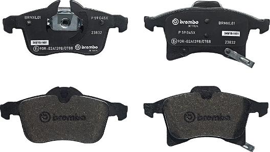 Brembo P 59 045X - Brake Pad Set, disc brake onlydrive.pro