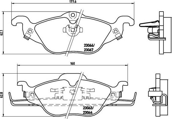 Brembo P 59 030 - Bremžu uzliku kompl., Disku bremzes onlydrive.pro