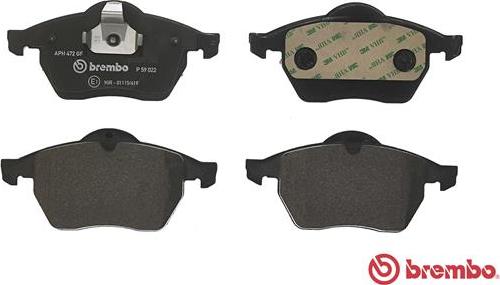 Brembo P 59 022 - Stabdžių trinkelių rinkinys, diskinis stabdys onlydrive.pro