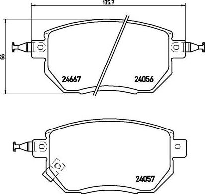 Brembo P 56 051 - Bremžu uzliku kompl., Disku bremzes onlydrive.pro