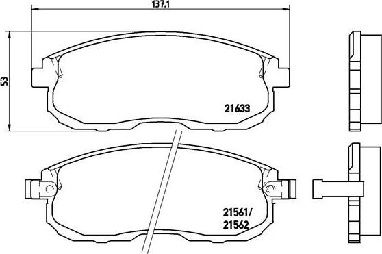 Brembo P 56 021 - Тормозные колодки, дисковые, комплект onlydrive.pro