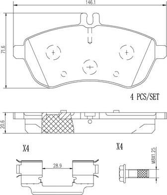 Mercedes-Benz A000420850490 - Bremžu uzliku kompl., Disku bremzes onlydrive.pro