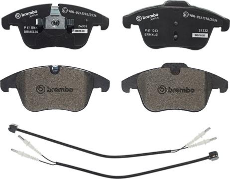 Brembo P 61 106X - Brake Pad Set, disc brake onlydrive.pro