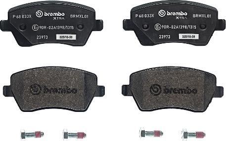 Brembo P 68 033X - Bremžu uzliku kompl., Disku bremzes onlydrive.pro