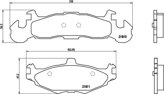 Brembo P 11 001 - Stabdžių trinkelių rinkinys, diskinis stabdys onlydrive.pro