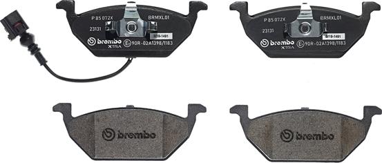 Brembo P 85 072X - Piduriklotsi komplekt,ketaspidur onlydrive.pro