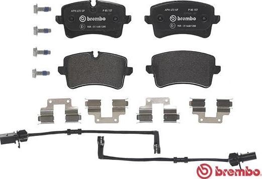 Brembo P 85 157 - Stabdžių trinkelių rinkinys, diskinis stabdys onlydrive.pro