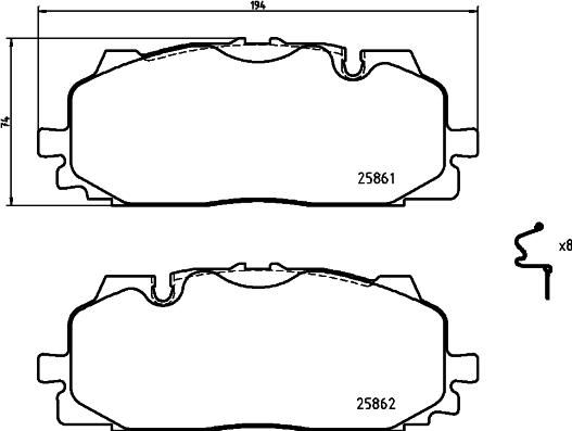 Brembo P 85 165X - Piduriklotsi komplekt,ketaspidur onlydrive.pro