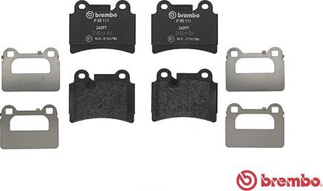 Brembo P 85 111 - Stabdžių trinkelių rinkinys, diskinis stabdys onlydrive.pro