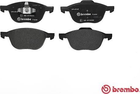 Brembo P 24 061 - Brake Pad Set, disc brake onlydrive.pro