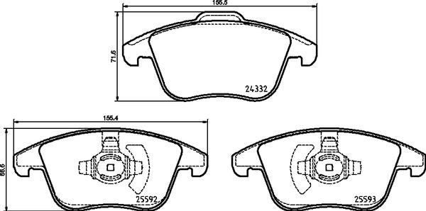 Brembo P 24 211 - Stabdžių trinkelių rinkinys, diskinis stabdys onlydrive.pro