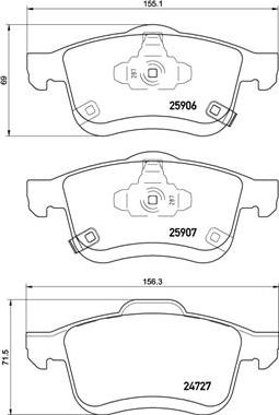 Brembo P 23 155 - Тормозные колодки, дисковые, комплект onlydrive.pro