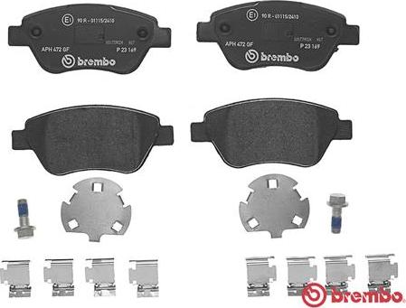 Brembo P 23 169 - Stabdžių trinkelių rinkinys, diskinis stabdys onlydrive.pro