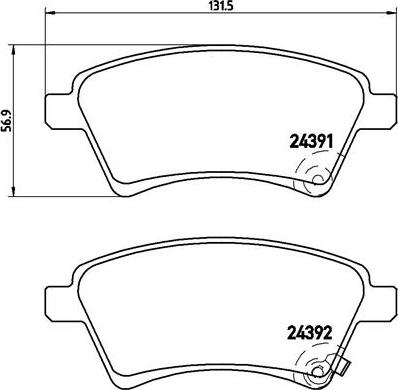 Brembo P 23 105 - Brake Pad Set, disc brake onlydrive.pro