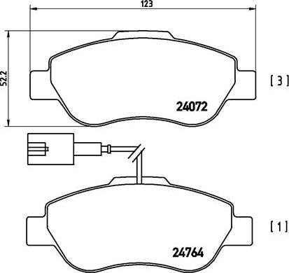 Brembo P 23 107 - Bremžu uzliku kompl., Disku bremzes onlydrive.pro