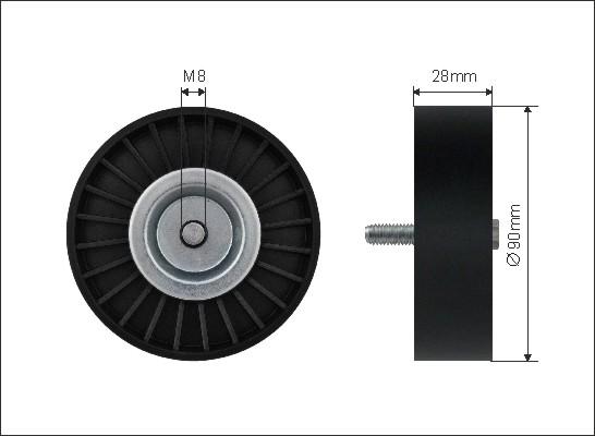 Caffaro 29-00 - Pulley, v-ribbed belt onlydrive.pro