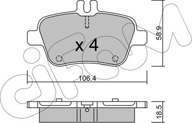 Cifam 822-966-0 - Brake Pad Set, disc brake onlydrive.pro